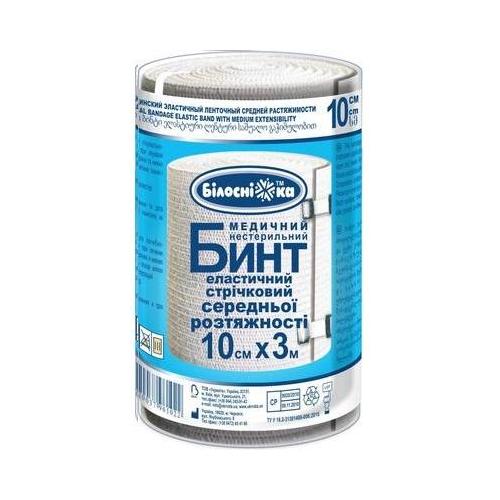 Бинт медицинский эластичный средней растяжимости 10cм × 3м (Белоснежка)