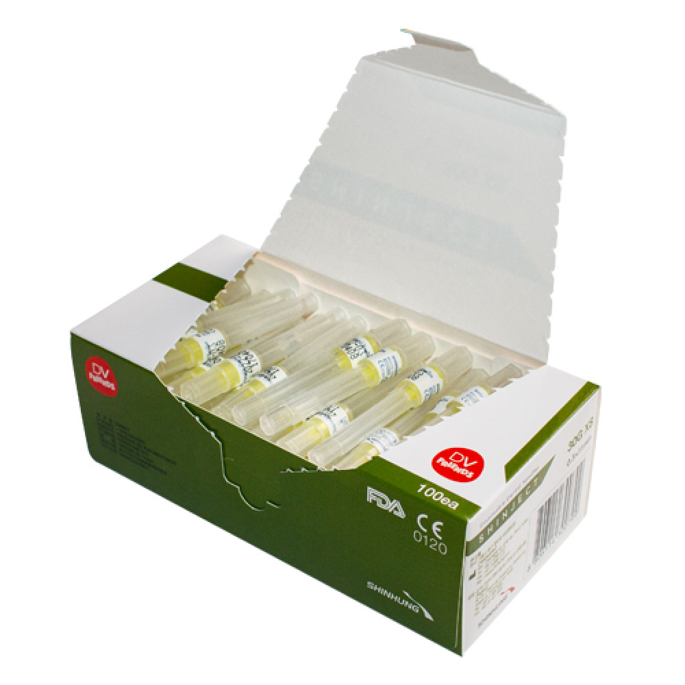 Голка карпульна SHINJECT 30G XS (0.3x11мм), зелена, метричний тип (100 шт)	